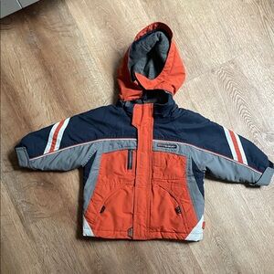 Protection System | Orange and Navy Kids Puffer Jacket | Size 2